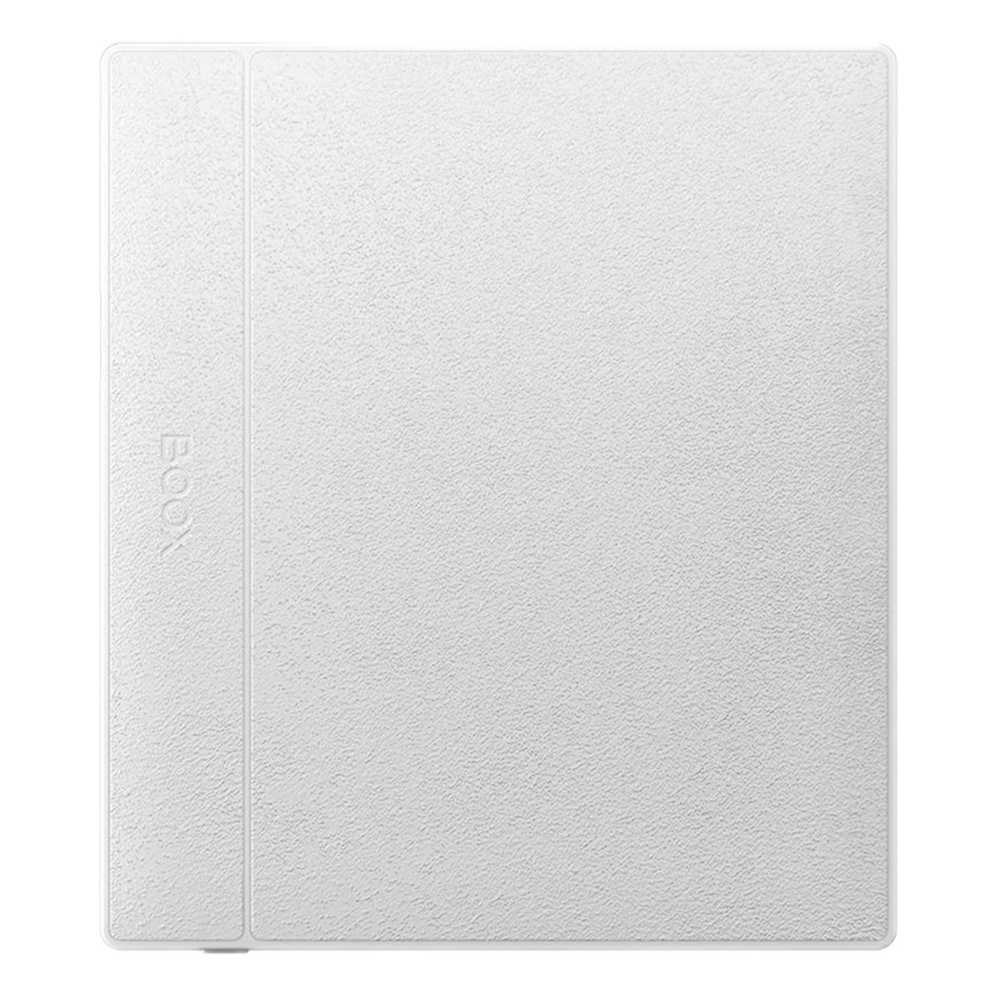 Hvid struktureret cover til BOOX Go 7 læseplade, vertikal syning, BOOX-logo, passer til 7" E Ink Android 13 64 GB wifi.