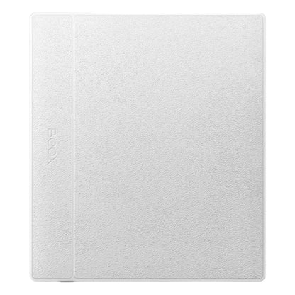 Hvid struktureret cover til BOOX Go 7 læseplade, vertikal syning, BOOX-logo, passer til 7" E Ink Android 13 64 GB wifi.