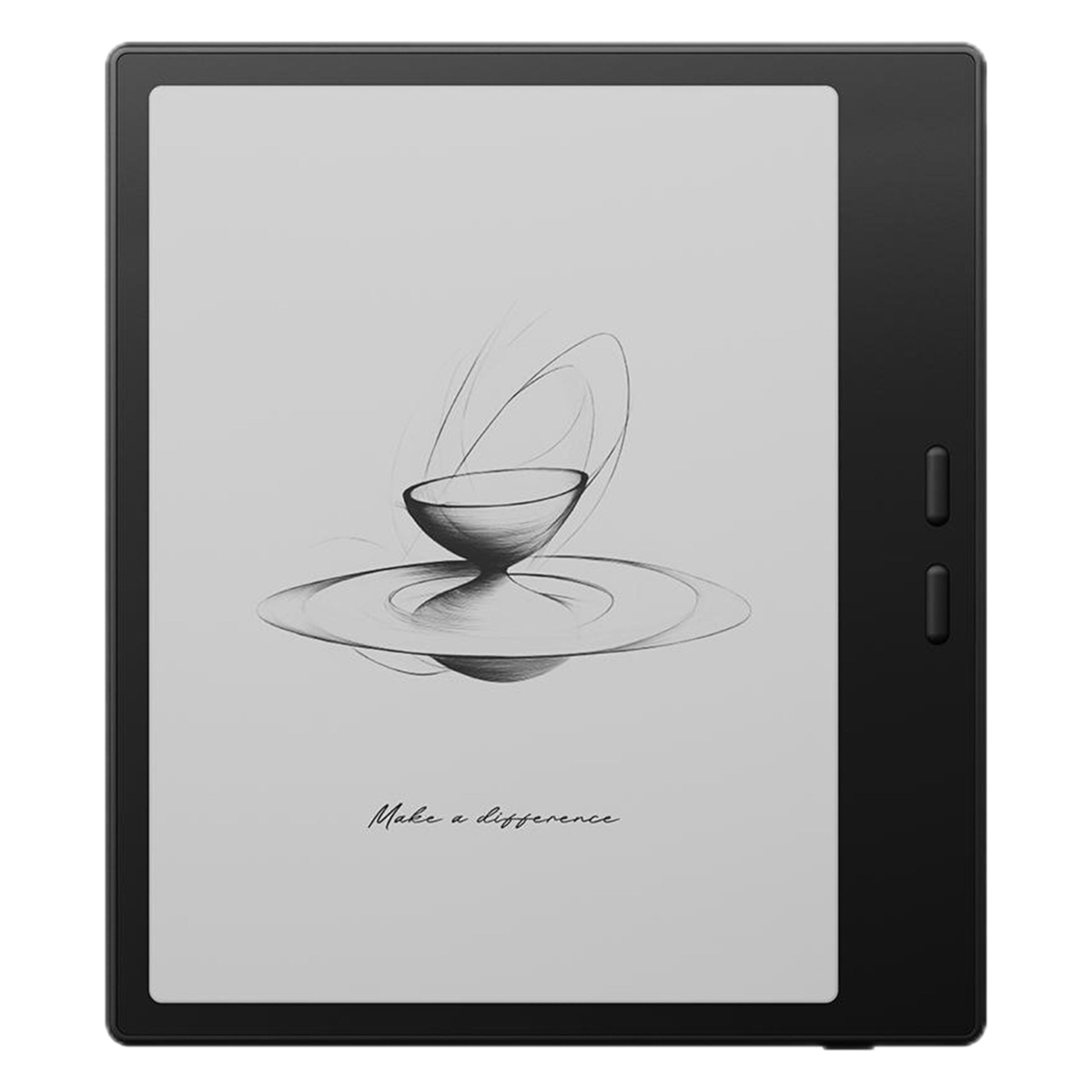 ONYX BOOX Go 7 sort 7" E Ink læseplade med Android 13, minimalistisk skåltegning og teksten "Make a difference.