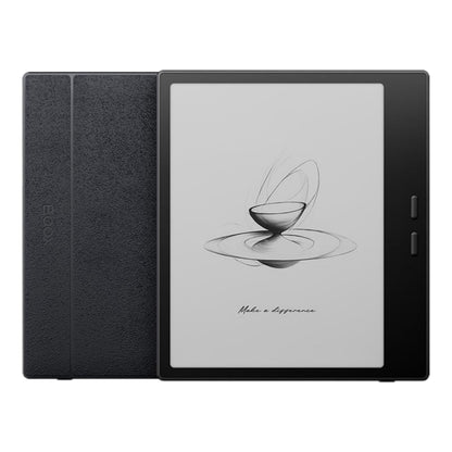ONYX BOOX Go 7 sort 7" E Ink Carta 1300 læseplade med Android 13, tekstur-cover og to knapper til højre, skærmtekst synlig.