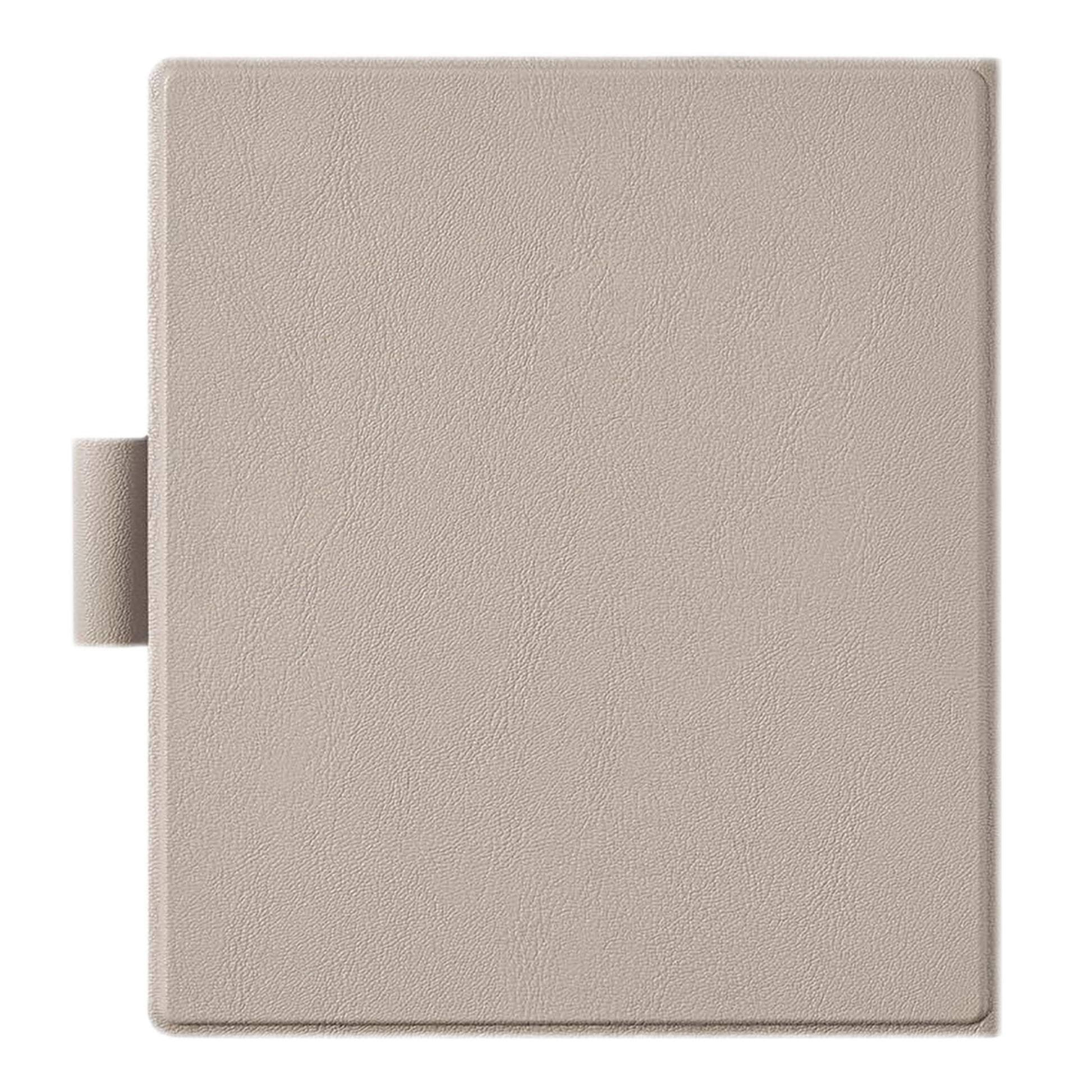 Boox Onyx magnetisk etui til Go 7-serien beige, set oppefra med tekstureret vegansk læder og penneholder venstre side.