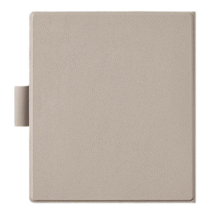 Boox Onyx magnetisk etui til Go 7-serien beige, set oppefra med tekstureret vegansk læder og penneholder venstre side.