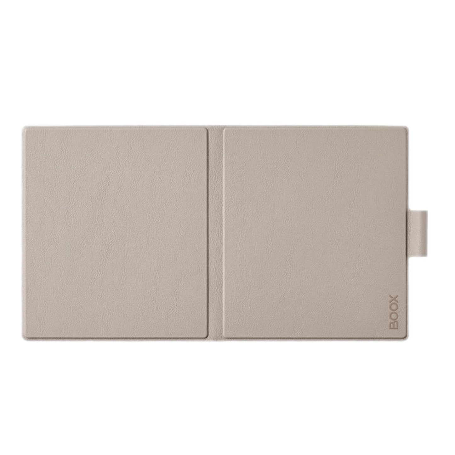 Boox Onyx magnetisk etui til Go 7-serien, beige, rektangulær med højre sidetab og "BOOK" præget nederst til højre.