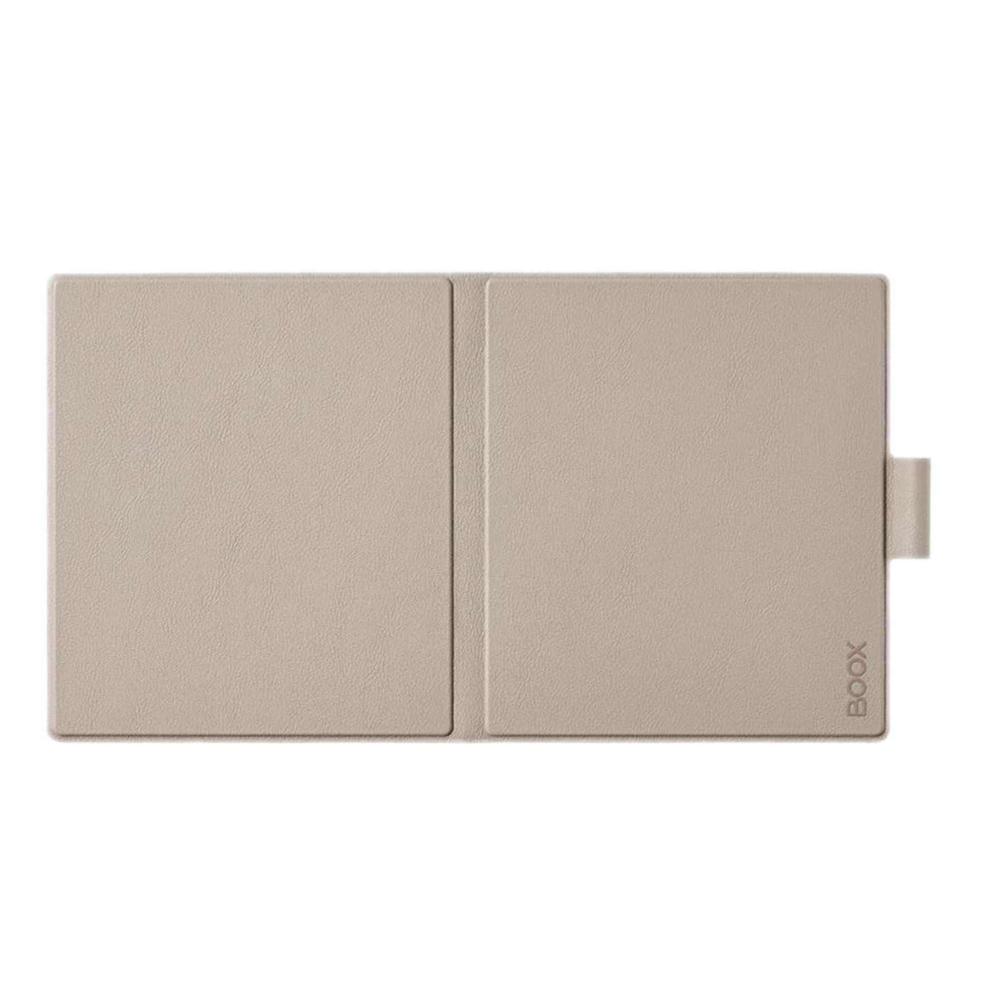 Boox Onyx magnetisk etui til Go 7-serien, beige, rektangulær med højre sidetab og "BOOK" præget nederst til højre.