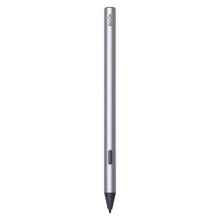 BOOX InkSense Plus Stylus sølv, 4096 trykniveauer, sort spids, sideknap, "BOOX" trykt nær toppen.