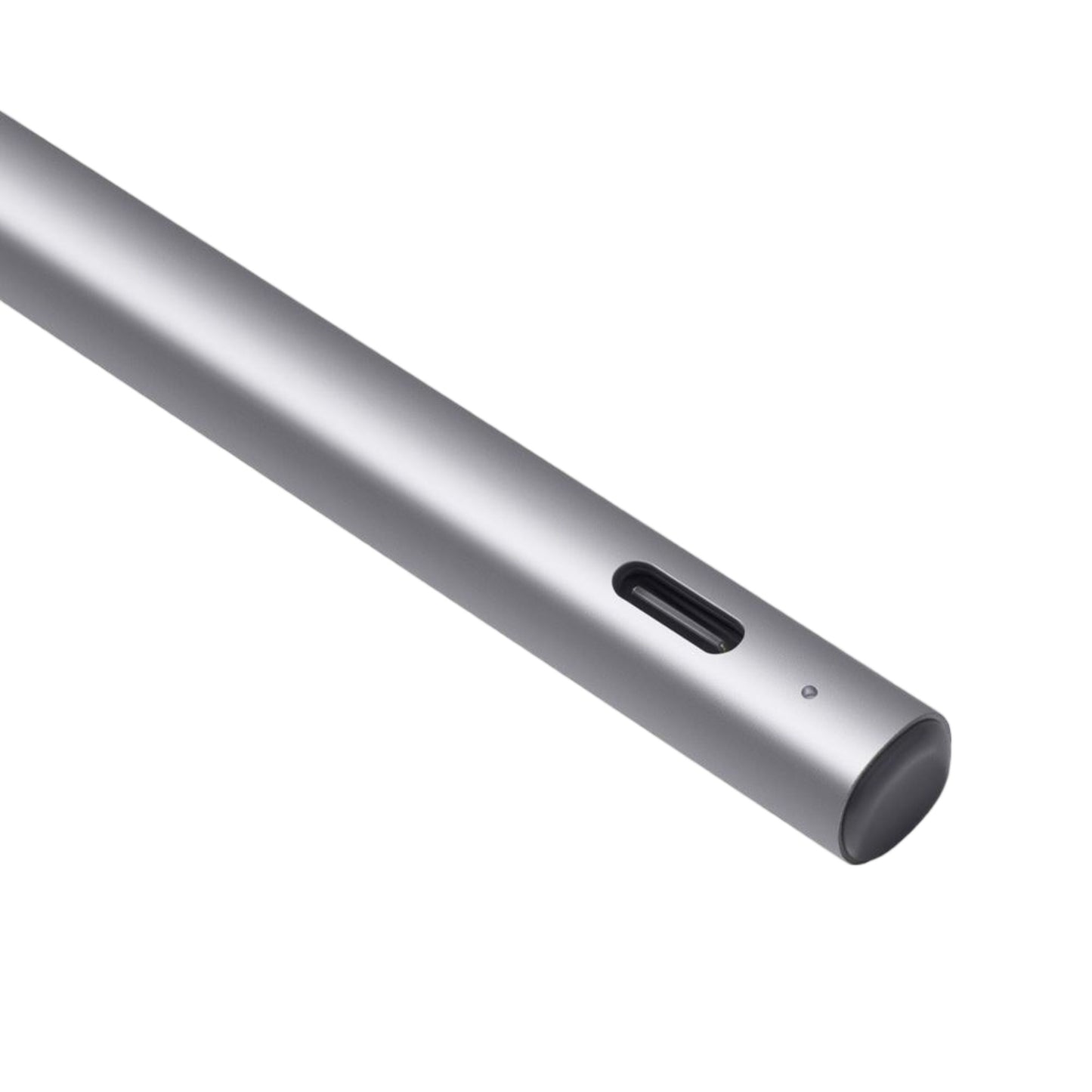 Boox Onyx InkSense Plus Stylus Sølv, cylindrisk med sort knap, LED-indikator, USB-C port og 4096 trykniveauer.