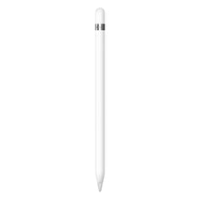 Apple Pencil Gen 1 hvid digital stylus med sølvbånd øverst, vist lodret, kompatibel med iPad.