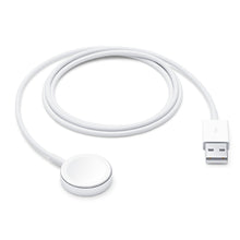 Apple magnetisk opladningskabel 1m til Apple Watch med USB-A stik og rund magnetisk oplader.