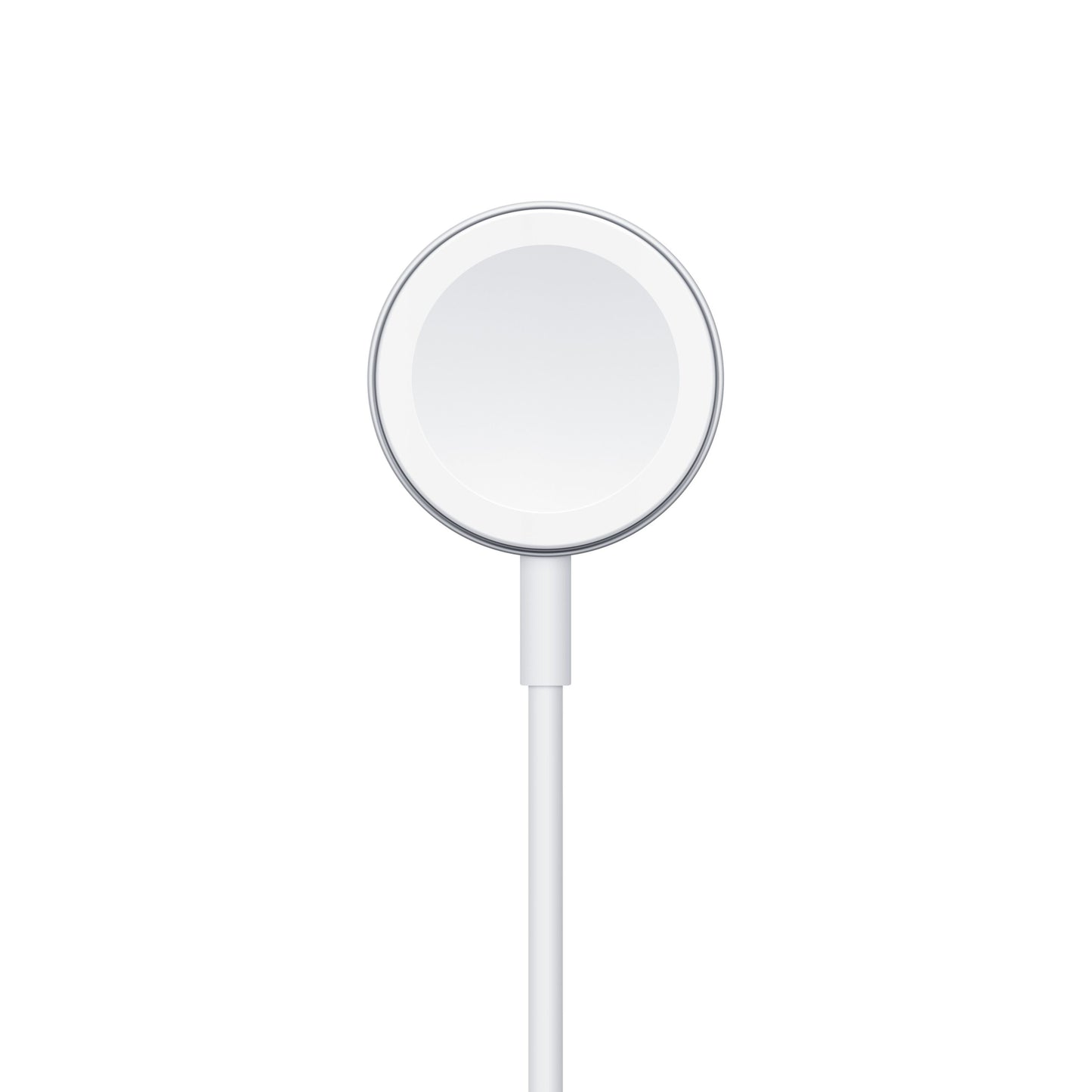 Apple magnetisk opladningskabel til Apple Watch 1m, hvid cirkulær oplader med USB og tyndt kabel.