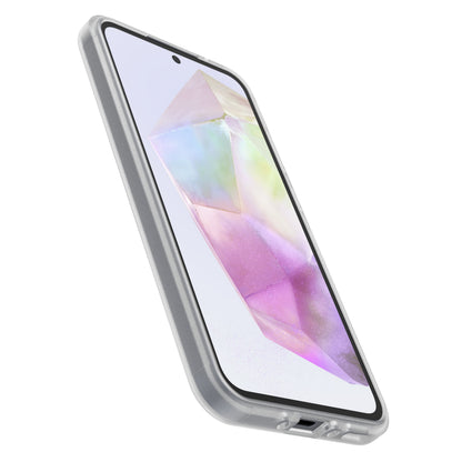 Otterbox Reager Etui Galaxy A35 5G gennemsigtig, stødsikkert design, geometrisk krystalmønster på skærm.