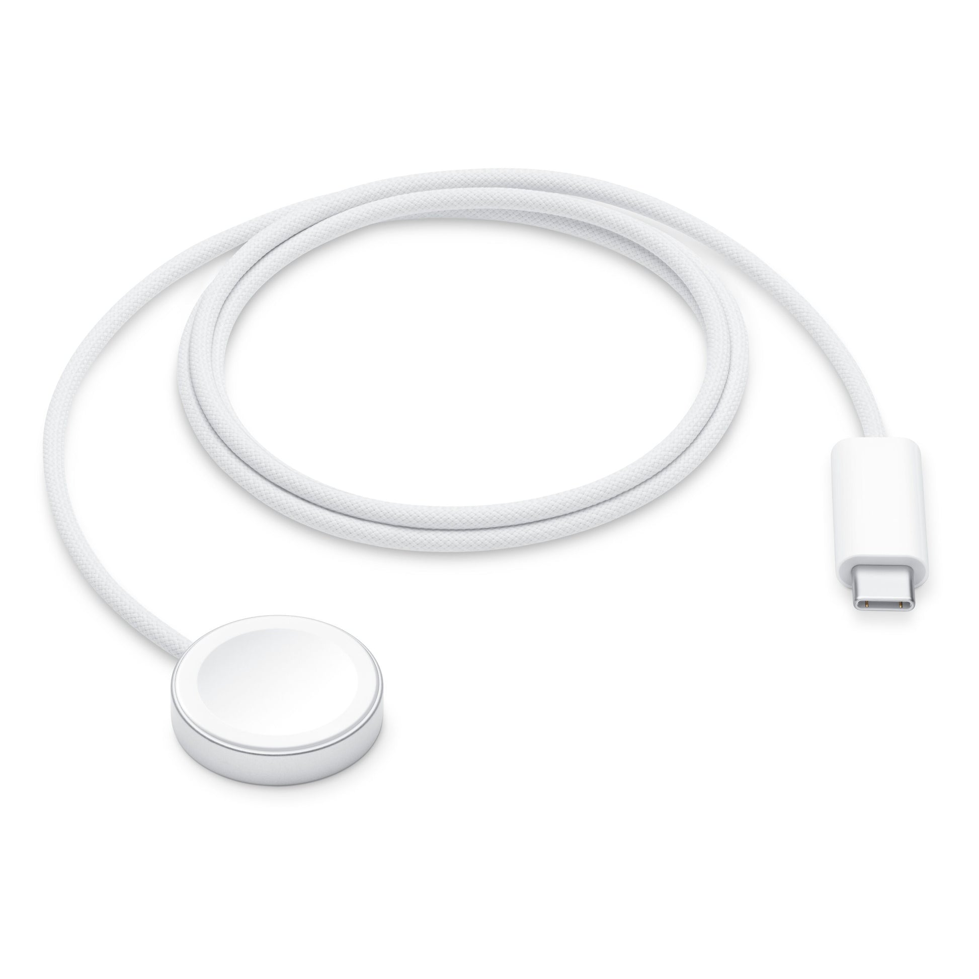 Apple Watch magnetisk hurtigopladningskabel 1 m USB-C vævet design og magnetisk pad.