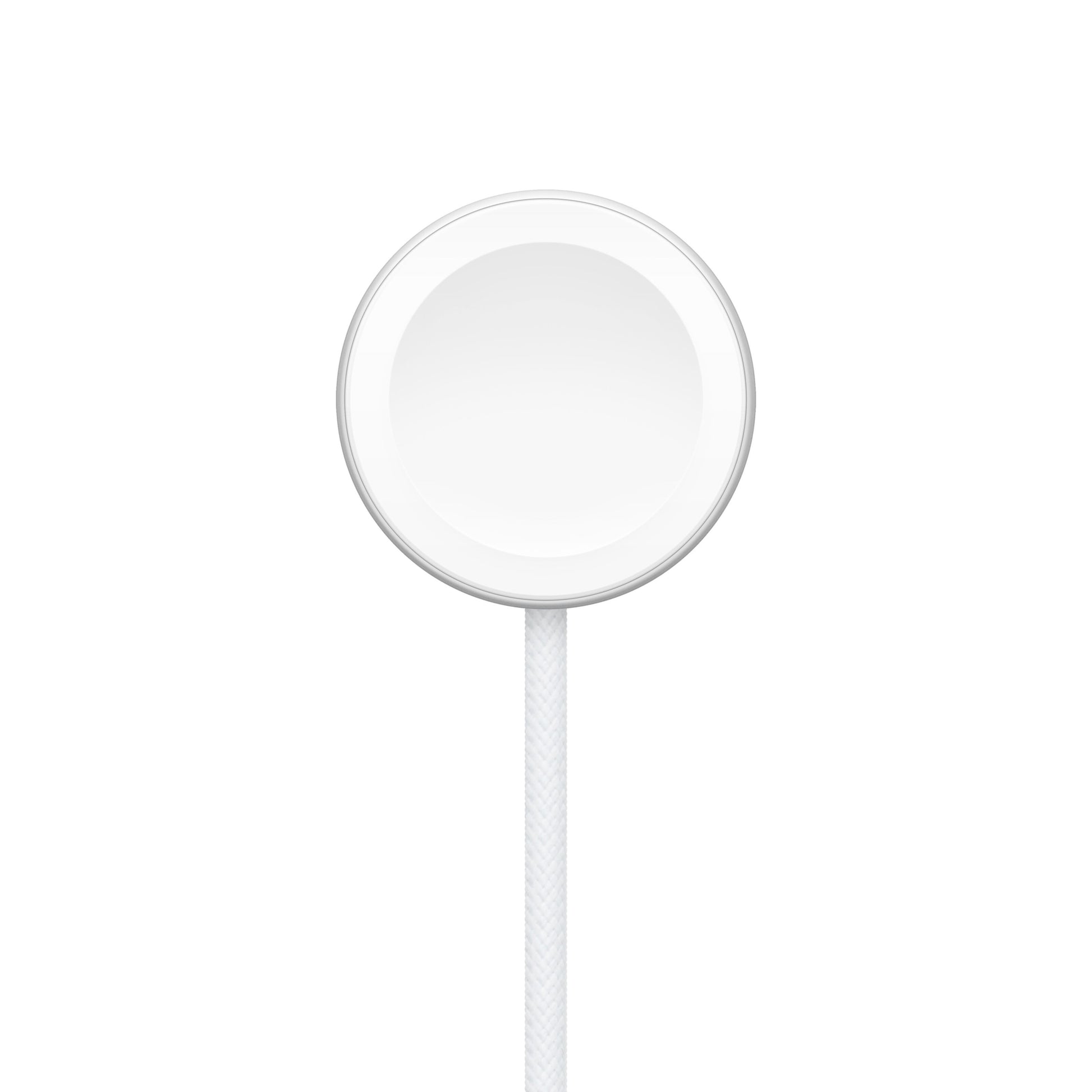 Apple magnetisk hurtigopladningskabel til Apple Watch 1 m, hvidt rundt design, vævet kabel, magnetisk opladning.