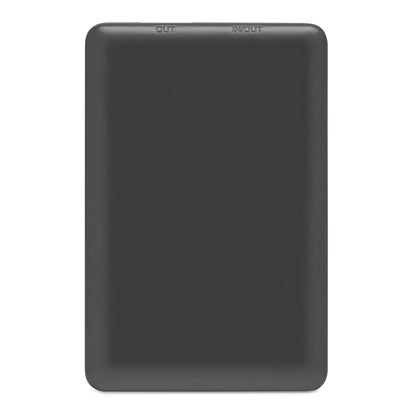 Linocell Powerbank 5000 mAh sort, rektangulær med afrundede kanter og glat forside uden knapper, USB-C opladning.