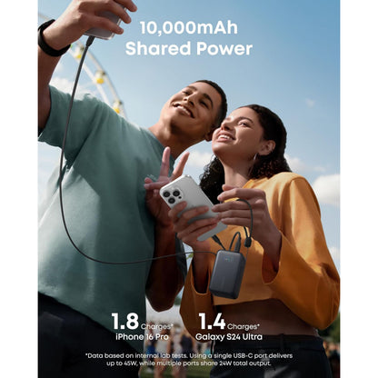 Anker Nano Powerbank 10.000 mAh 45 W sort bruges til opladning af smartphones.