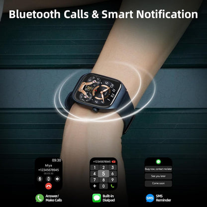 Mibro Se T2 smartur guld på håndled med AMOLED-skærm, analog urskive, Bluetooth-opkald og smarte notifikationer.
