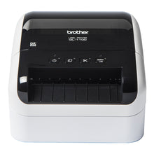Brother QL-1100 etiketprinter sort/hvid med frontknapper og Brother-logo på toppen.