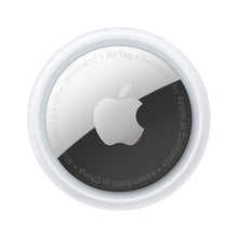 Apple AirTag 1-pak rund, sølvlogo, hvid kant, Ultra wideband, Bluetooth LE, Find-appen kompatibel.