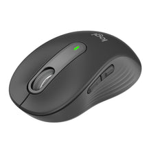 Logitech Signature M650 trådløs mus i grafitfarve til små og mellemstore hænder med SmartWheel, sideknapper og grønt lys.