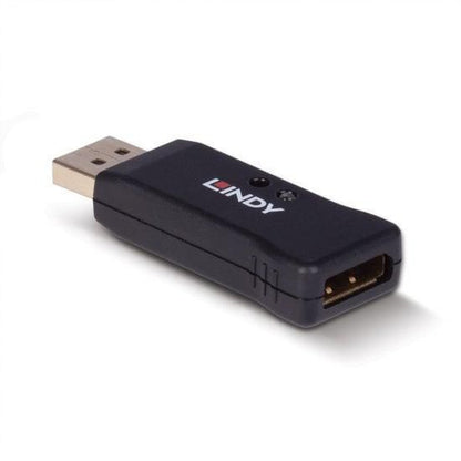 Lindy DisplayPort 1.4 EDID Emulator sort med fleksibel tilslutning og kompatibilitet til KVM-switches.