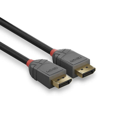 Lindy DisplayPort 1.4 kabel Anthra Line 7,5m til guldbelagt hanstik grå-sort design understøtter 8K.