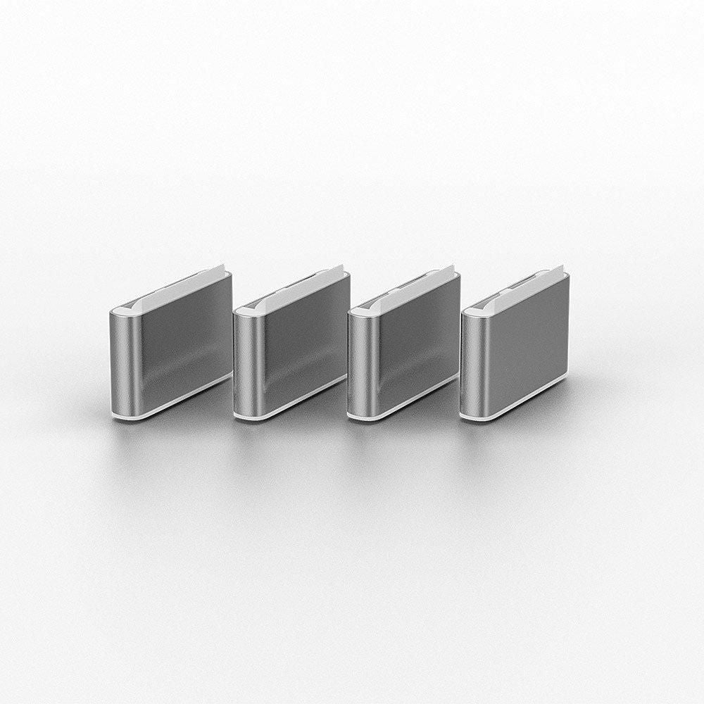 Lindy USB Type C Port Blocker Hvid, 10 stk, rektangulære hvide blokeringer i række, type-C portblokere.
