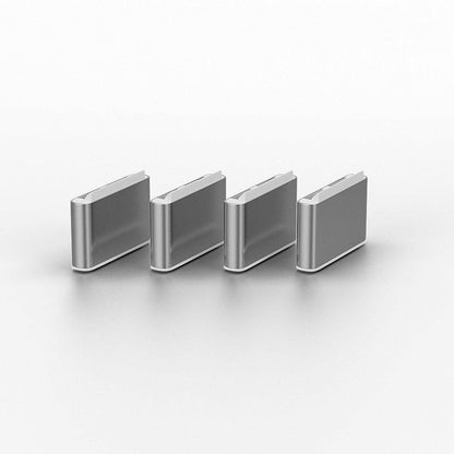 Lindy USB Type C Port Blocker Hvid, 10 stk, rektangulære hvide blokeringer i række, type-C portblokere.
