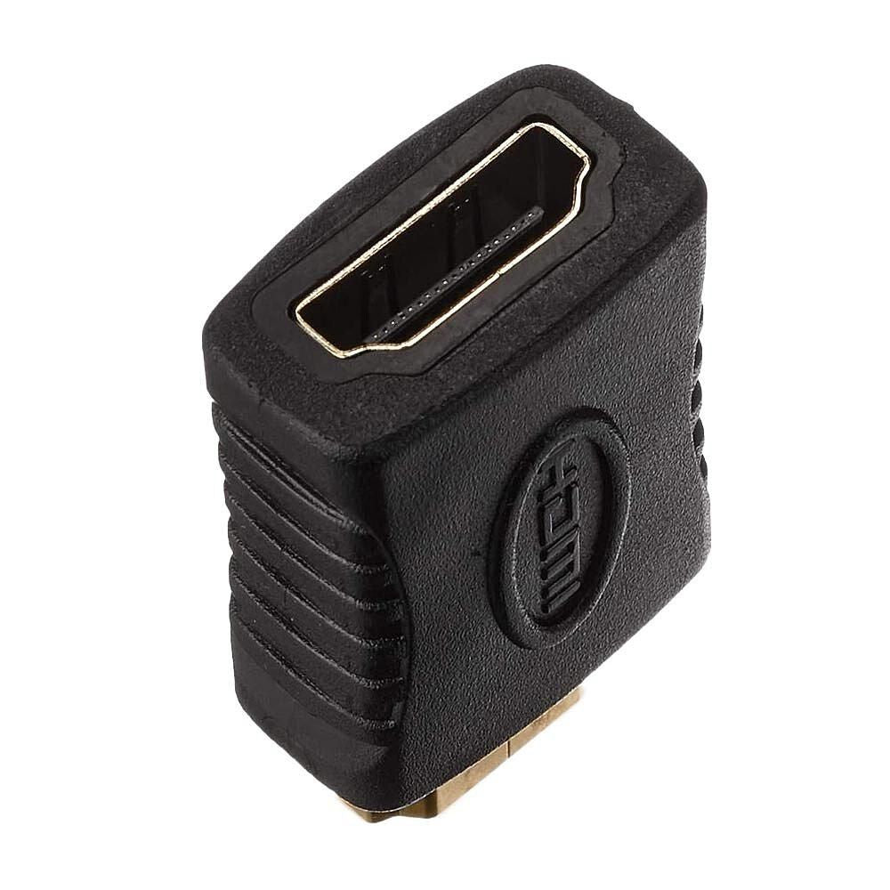 Lindy HDMI CEC Adapter hun til han sort, teksturerede sider, præget HDMI-logo, hun-til-han Type A adapter.