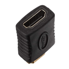 Lindy HDMI CEC Adapter hun til han sort, teksturerede sider, præget HDMI-logo, hun-til-han Type A adapter.