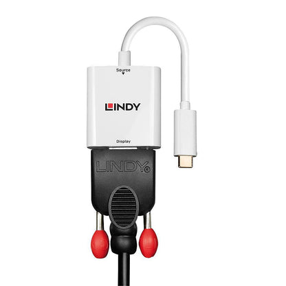 Lindy USB-C til VGA-adapter med kort kabel, USB-C han til VGA hun port til video fra USB-C enheder til VGA-skærme.