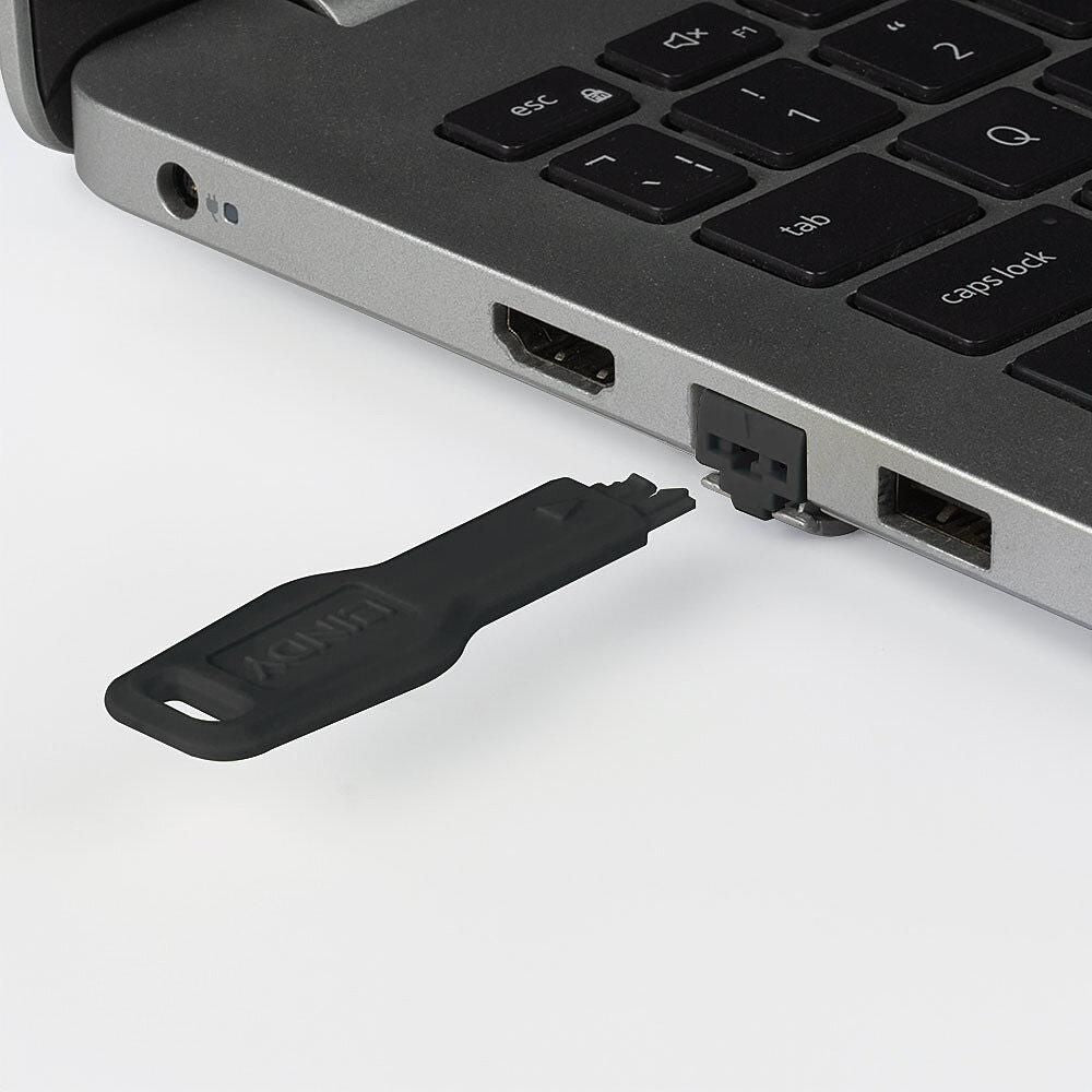 Lindy RJ45 Port Blocker Sort 10-pak, sort plast SIM-kort værktøj ved laptop SIM-slot og tastatur, fysisk adgangskontrol.