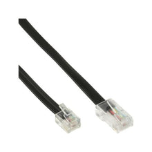 Modularkabel RJ45 til RJ11 6m gennemsigtige stik med synlig intern ledningsføring.
