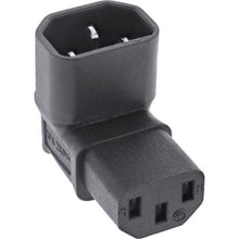 Sort vinkel elkabel adapter med IEC-stik C14 han til IEC 60320 C13 hun.