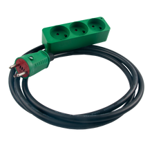 Kabelsæt 3-stikdåse med jord, LED-indikator, 16A IP20, 10 meter kabel.