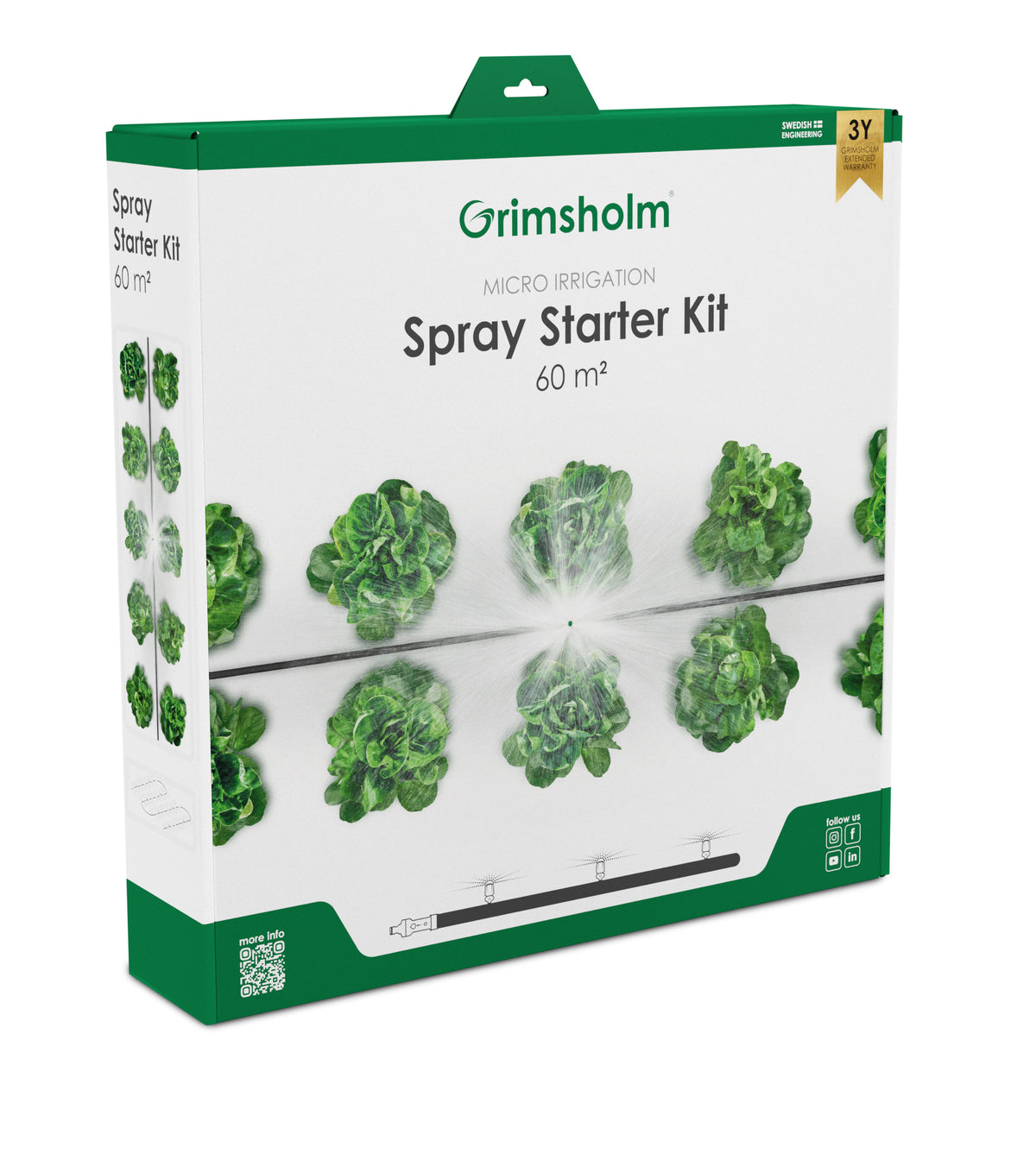 Grimsholm mikrobevandingskit med spray, 60 m²