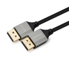 DisplayPort 1.2 kabel 2m sort/sølv med guldbelagt stik, mærket DP4K, sort/sølv detaljer.