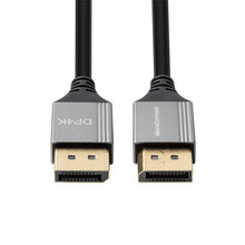 MicroConnect DisplayPort 1.2 kabel 2m sort, guldbelagt stik, metalkapper mærket DP4K og MicroConnect.