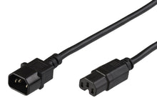Jumper-strømkabel sort 3m IEC C14 til C15 velegnet til servere.