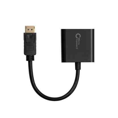 DisplayPort til VGA adapter han-til-hun sort, forbinder DisplayPort enhed til VGA skærm.