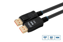 2 slags DisplayPort 2.1 kabler 1m, understøtter 16K opløsning og 80Gbps, guld-belagte stik.