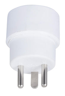 MicroConnect Schuko til DK stik adapter med to runde metalben og ét fladt ben, passer til flere stiktyper.