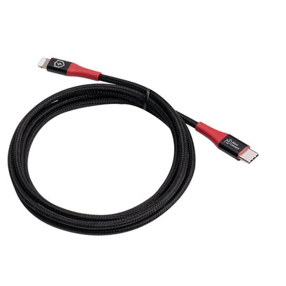 Safe Charge USB-C til Lightning data blocker-kabel 1,5m sort til iPhone opladning uden dataoverførsel.