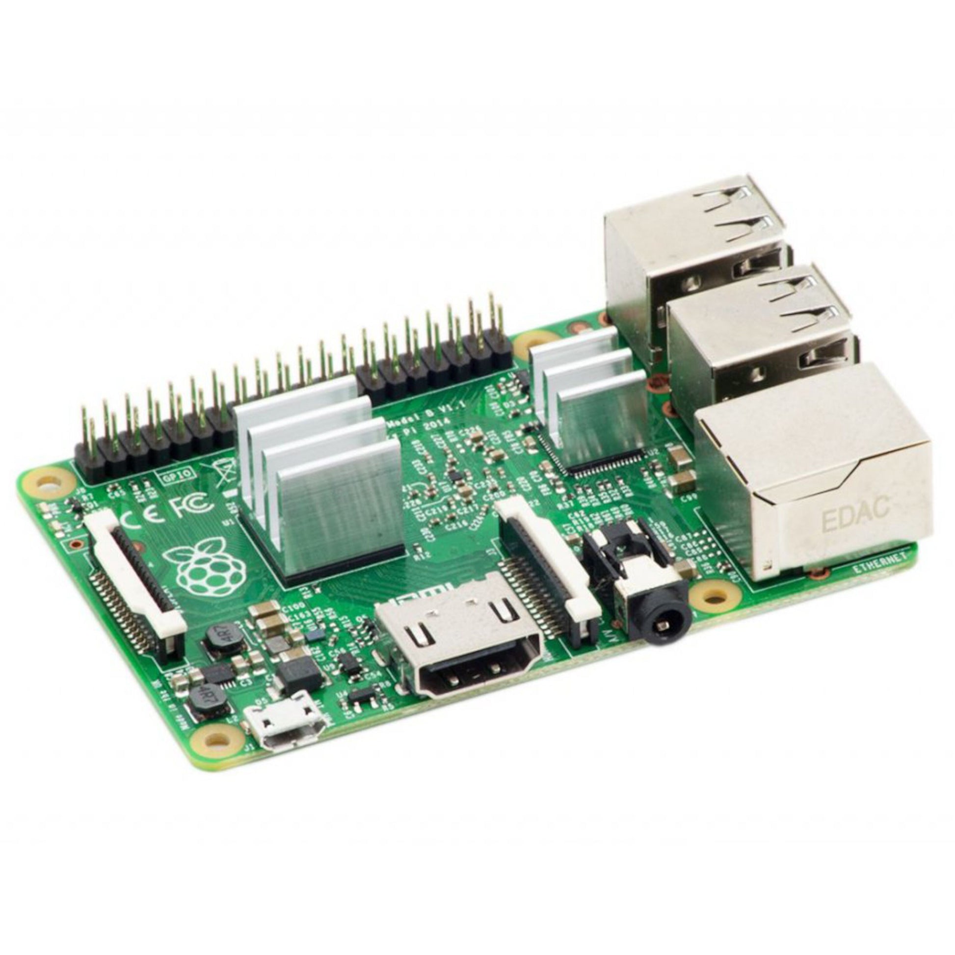 Køleflanger til Raspberry Pi 3-pakke med aluminiums-kølelegemer og varmeledende tape.