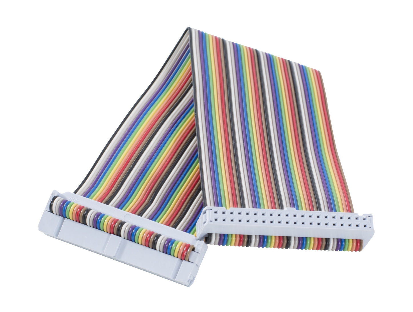 40-pin GPIO kabel til Raspberry Pi, flerfarvet ledningsbånd med hvide stik.