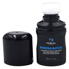 Primacreator Primafix lim til 3D-print, 50 ml flaske med applikatorhætte og sort låg.