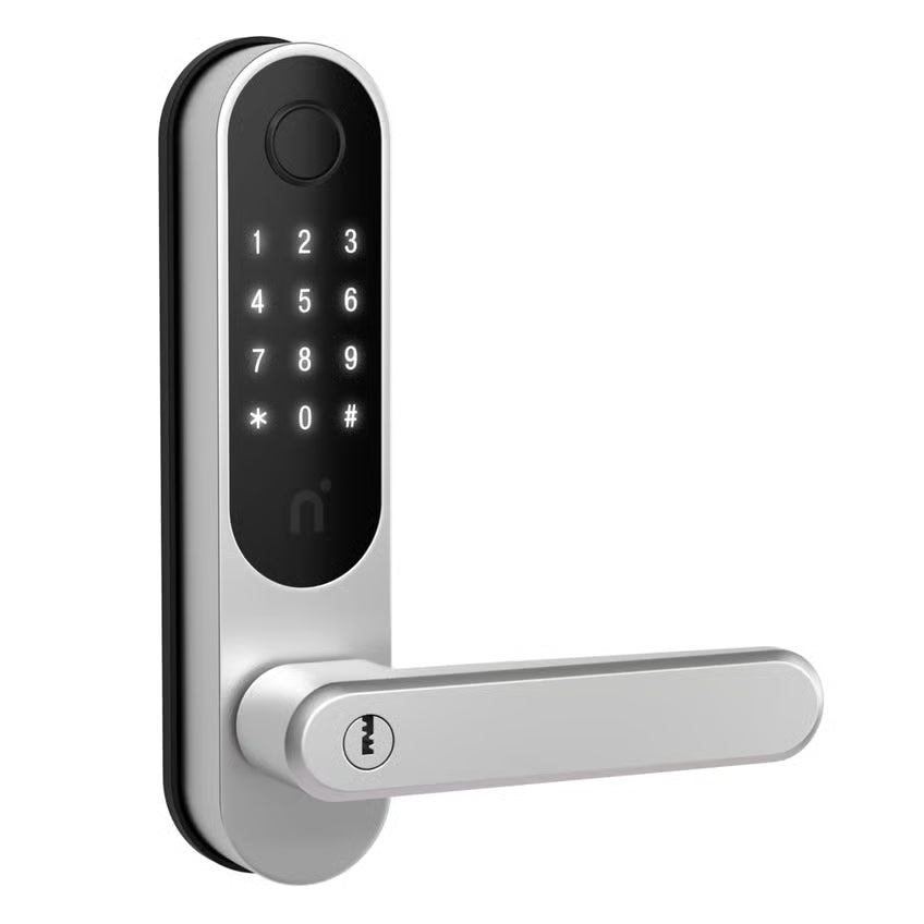 Nimly Touch Pro elektronisk dørlås med fingeraflæser, Black/Silver