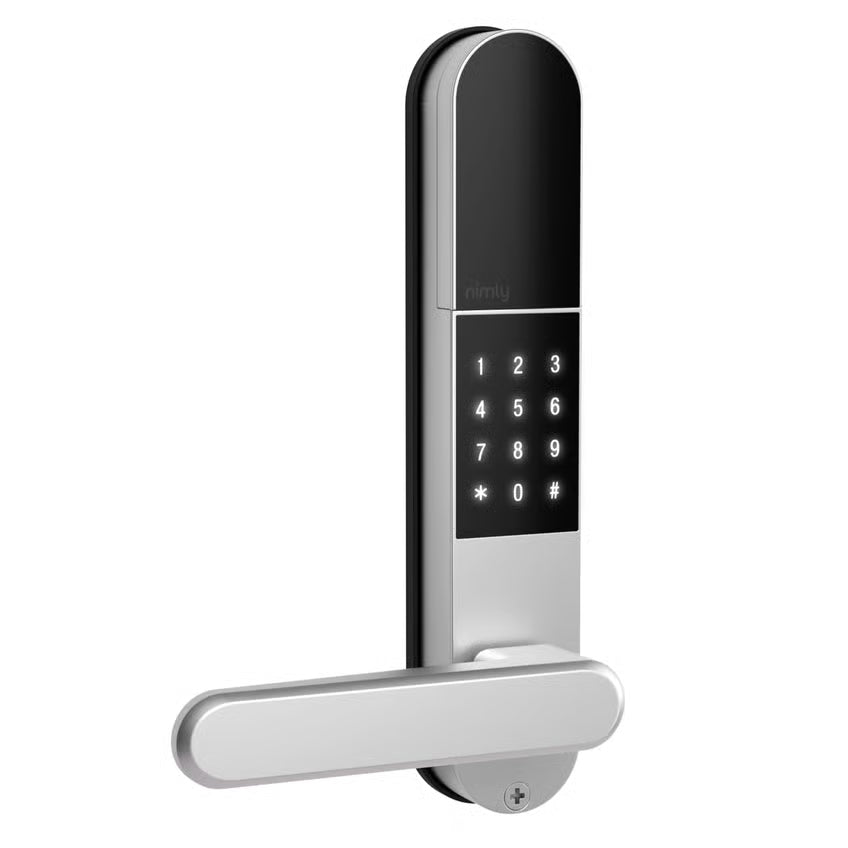 Nimly Touch Pro elektronisk dørlås med fingeraflæser, Black/Silver