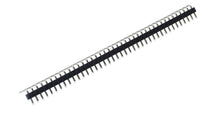Stiftliste 4-pak, 40x1 vinklet, sort plastikbaseret hanstik til printkort og Arduino.