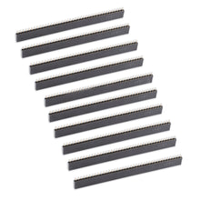 Luxorparts Hyldeliste 40x1, 10 stk sorte rektangulære pin header strips til Arduino shields og prototyping.