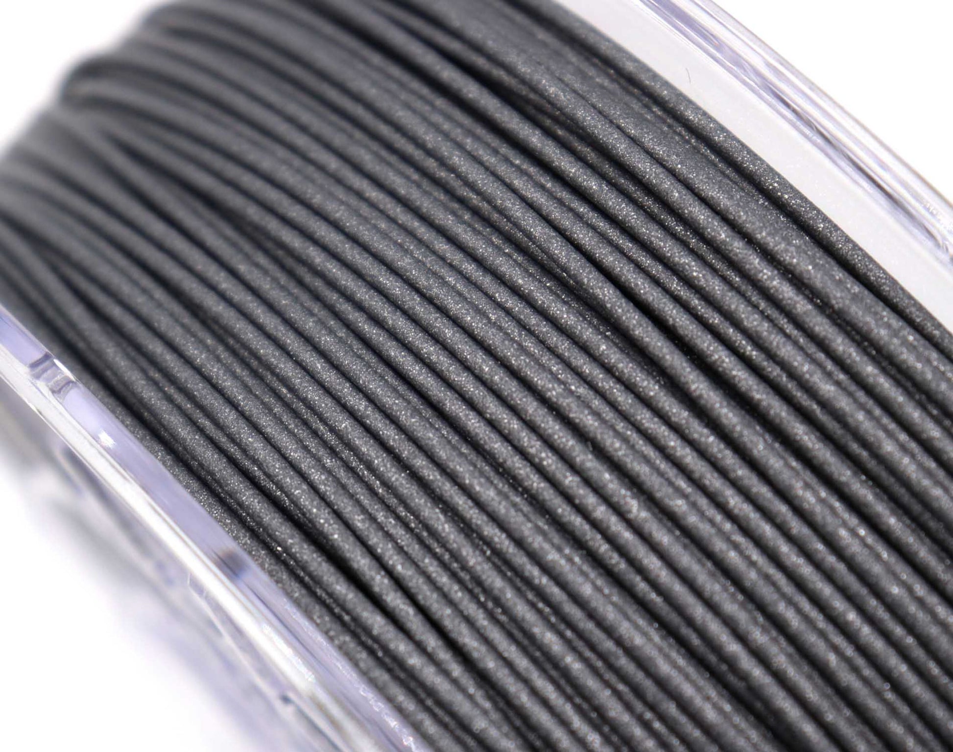 Textura Flare 3D-printer filament 1,75 mm grå med plantefiber, jævnt oprullet på synlig spole med klar kant.