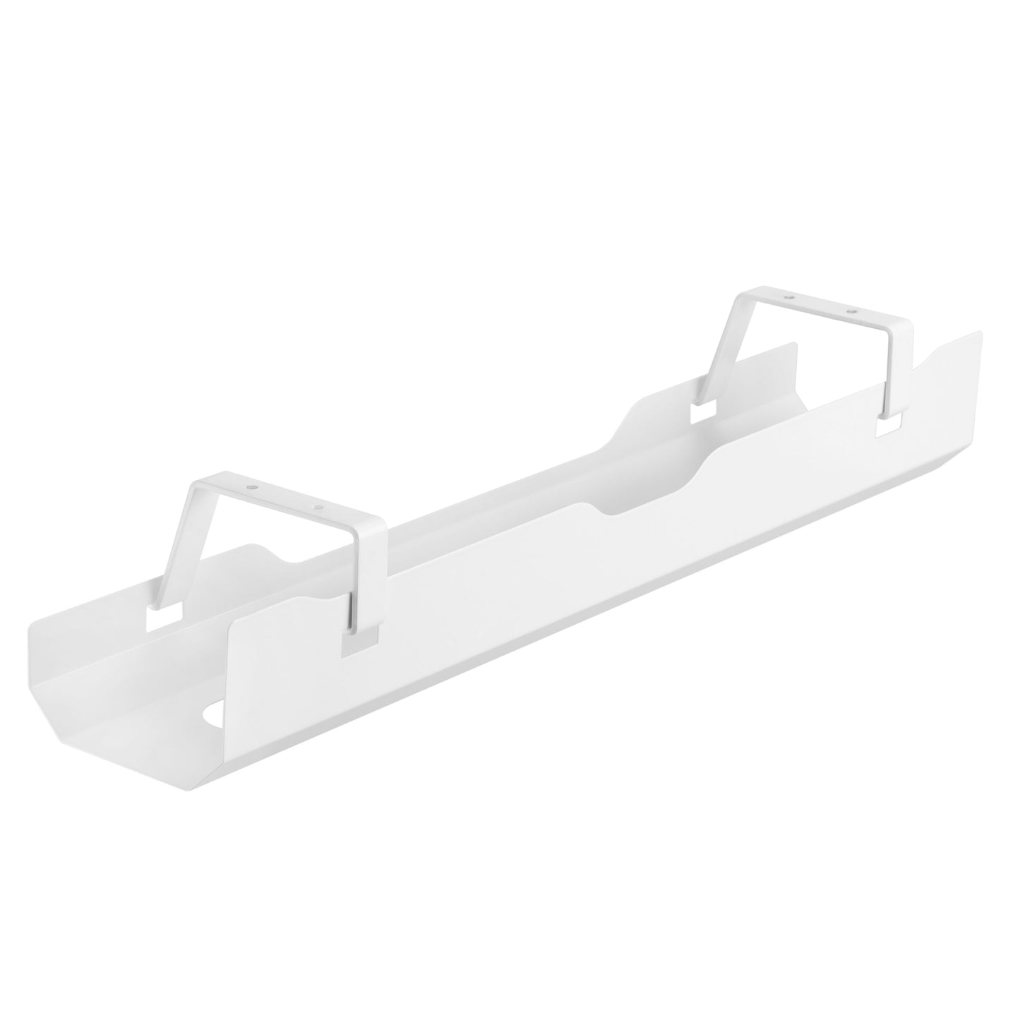 Kabelbakke Premium 600 mm, hvid, rektangulær metal med høje sider og to håndtag til organisering af kabler.